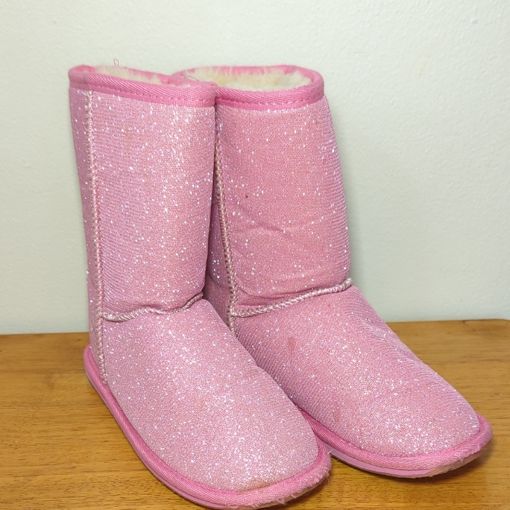 Emu Australia Kids Sparkle Lo Deluxe Wool Boot Pink Girls Size 4